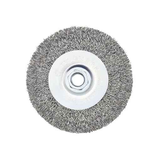 Crimped Wire Wheel Brush 4in 5/8-11 Threads Arbor for 4-1/2" Angle Grinder Metal Rust Paint Stain Removal - 1pcs