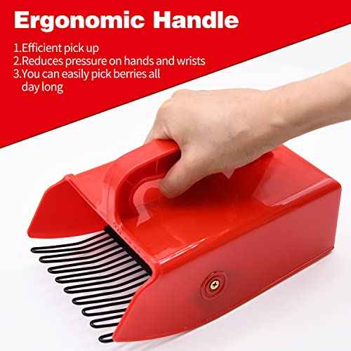1 Pack Berry Picker, Berry Pickers and Rakes with Metallic Comb and Ergonomic Handle for Easier Berry Picking, Blueberry Rake Scoop for Blueberries, Lingonberries and Huckleberries