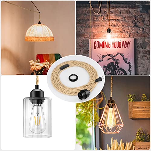 LYOOWNG 15FT Plug-in Pendant Light Cord Kit - DIY Hanging Lamp, Farmhouse Style, 1 Pack