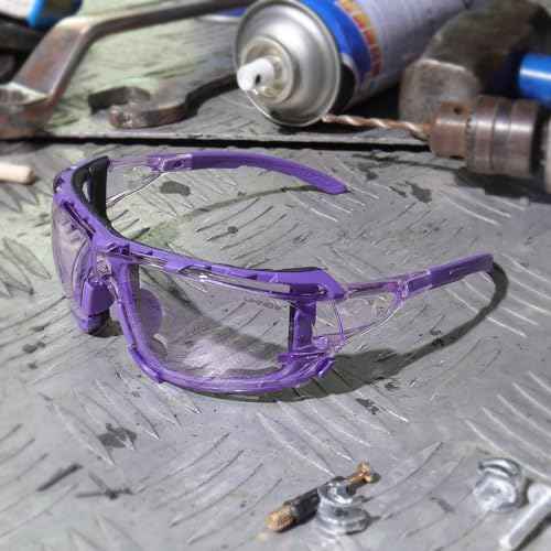 UKNOW Safety Glasses - Anti Fog Wraparound Lenses - Removable Foam Gasket - ANSI Z87.1 Protective Eyewear - Impact Resistant