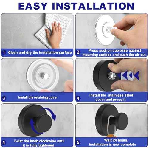 Suction Cup Hooks for Shower, Removable Towel Hooks for Bathroom Window Glass Door Wall, Bath Robe Looafh Wreath Hook for Hanging - 2 Pack, Black