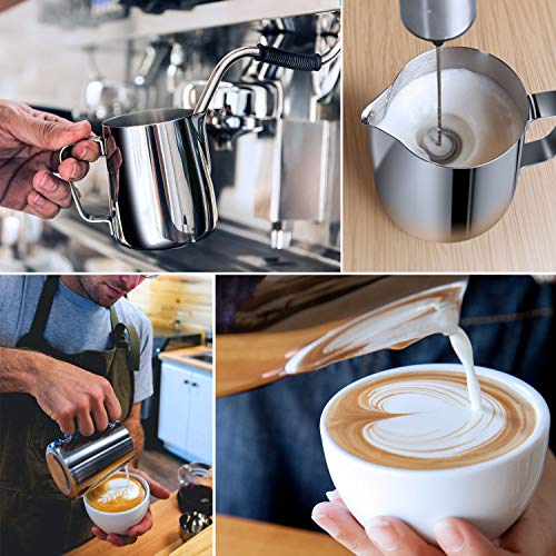 Adorever 12oz Milk Frothing Pitcher with Latte Art Pen, Stainless Steel Barista Jug