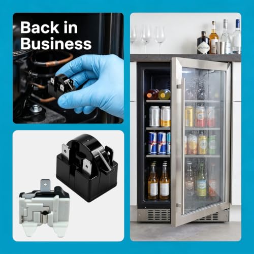 Q P2-4R7 4.7 Ohm 3-Pin Start Relay Overload Kit for LG Mini Fridge & Beer/Wine Coolers