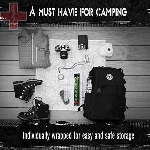 Emergency 10 Ultra Bright Green Glow Sticks - Individual Packed With Lanyard - For Camping Survival - Glow Lights for Blackouts, Hurricane and Storms- 6 Inch Chem Light Sticks with 12 Hour Duration