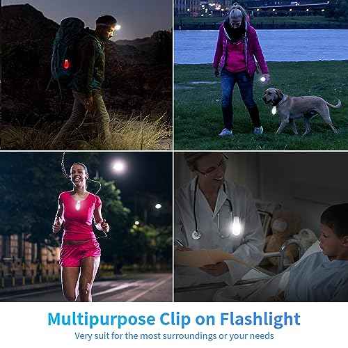 Rechargeable Nurse Light Clip On for Night Shift, Bright Hand-Free Nursing Work Flashlight, Lightweight Nurse Scrub Light for Badge, Emergency Clip-on Flashlight for Travel, Walk, Run