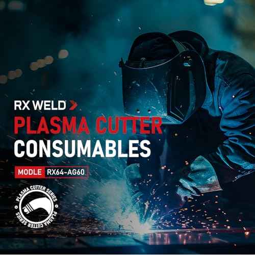 RX WELD 64PCS AG60P Plasma Cutter Torch Consumables Electrode Nozzles Cups Kit Galvanized Copper Ceramic AG-60 Consumables
