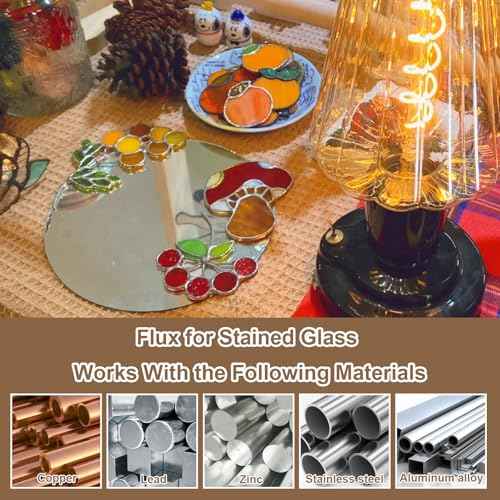 Liquid Flux Soldering 100ml - Stained Glass Flux for Soldering Work, Glass Repair and More - Stain Glass Tools and Supplies - Waterbased Liquid Zinc Flux for Stained Glass