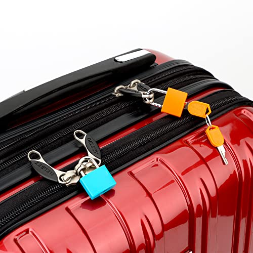 Febwind 4-Piece Multicolor Metal Keyed Suitcase Locks with Keys - Compact & Durable Travel Locks - Variation A