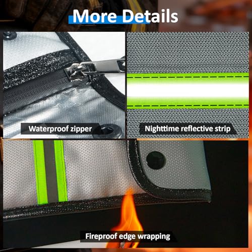 Fireproof Document Bag 15x11 Inches Waterproof Fire-Resistant Safe Storage for Passports & Valuables