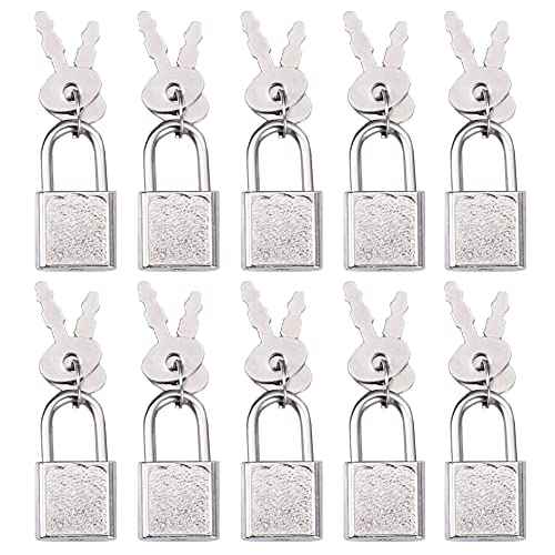10pcs Mini Cute Diary Padlock Tiny Small Luggage Locks with Keys for Jewelry Boxes Decor Backpack Travel