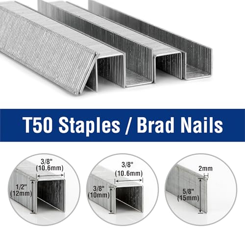 Heavy Duty Galvanized Staples & Brad Nails Kit for Upholstery & Carpentry - 7500 Count