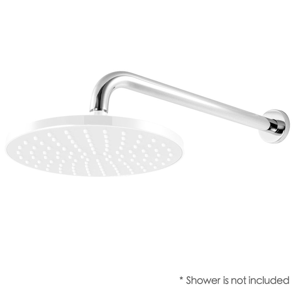 Lordear Shower Arm Chrome 16 Inch Shower Extension Arm L Shape Polished Chrome Stainless Steel Long Shower Head Extension Tube, Shower Extender Arm with Flange