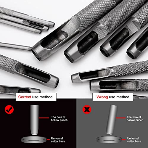 Utoolmart 19mm Round Hollow Punch Leather Craft Punch Tool, Round Carbon Steel Leather Craft Hollow Hole Punch Cutter, 1 Pcs