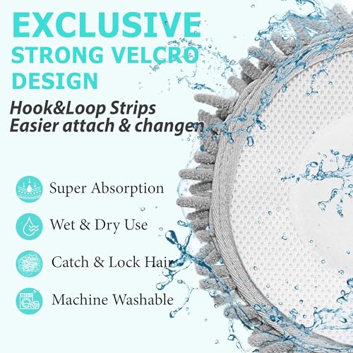Frescares 6-Pack Grey Steam Mop Pads Replacement for Shark S8201/S7000 Series – 3-in-1 Cleaning Pads