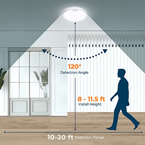 BLNAN 8.7 Inch White Motion Sensor Ceiling Light with 3 Color Temps, Wired Flush Mount, 1 Pack