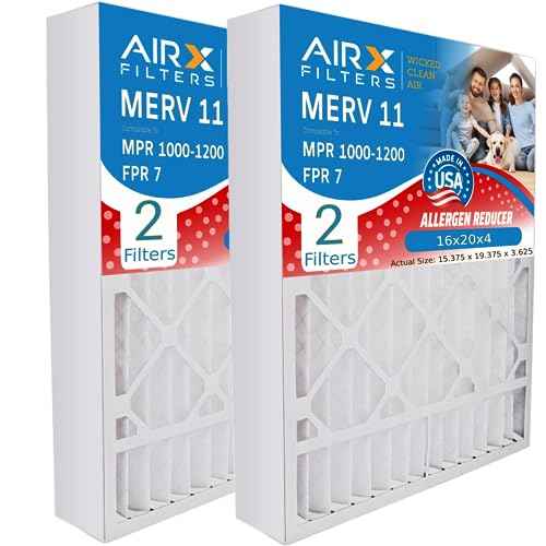 AIRX FILTERS WICKED CLEAN AIR. 16x20x4 Air Filter MERV 11 Compatible with TopTech TT-FM-1620 Furnace Filter 2 Pack
