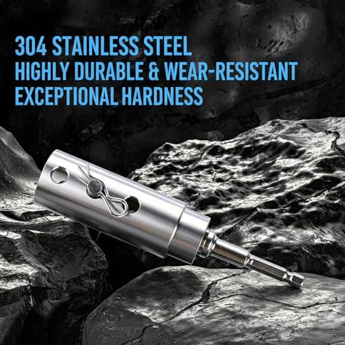 Moalaok 1 Inch Trailer Jack Drill Adapter Stainless Steel for Top Wind Jacks