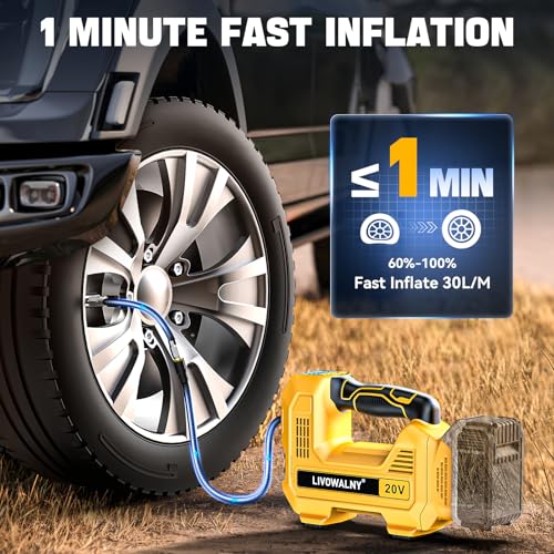 160PSI Cordless Tire Inflator with Digital Pressure Gauge for Dewalt 20V Batteries
