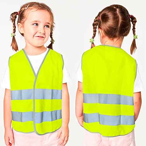 Kids High Visibility Reflective Safety Vest - Neon Yellow Child Safety Vest with Reflective Tape, Ideal for Outdoor Activities, Size Small (LS1)