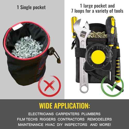 Nail/Screw Work Samll Tool Pouch with Belt Clip,Made of Oxford Cloth 1680d Bolt Storage Pouch, Mini Organizer Pocket Attachment for Tool Belt,Electrician, HVAC Tech, Plumber, Carpenter Use