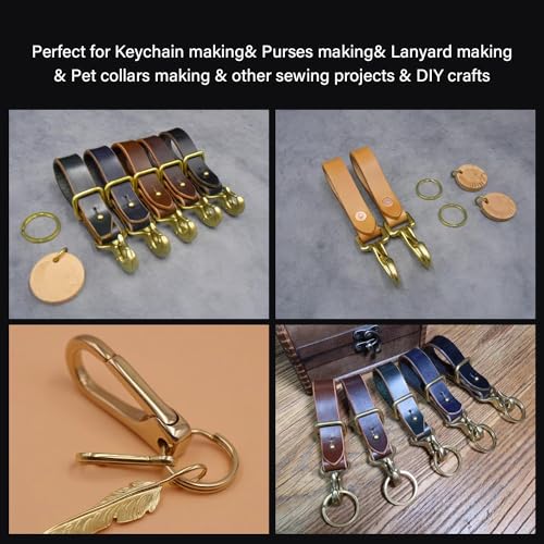 WUTA 5PCS Solid Brass Lobster Clasps Trigger Snap Hooks 35x8mm for Bags & Crafting
