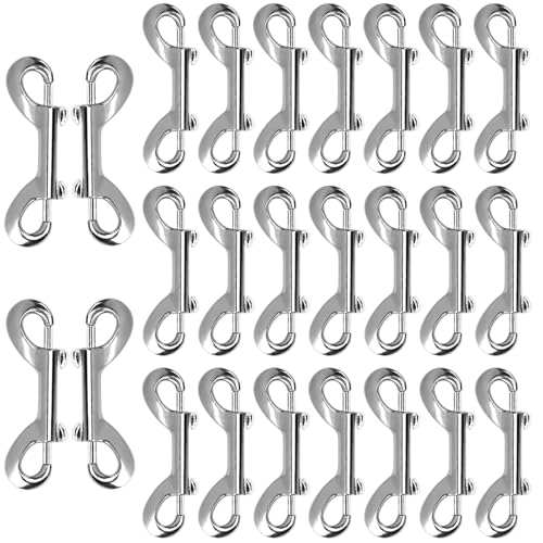 24PCS 3.7-Inch Double Ended Bolt Snaps Hooks Silver - Heavy Duty Clips