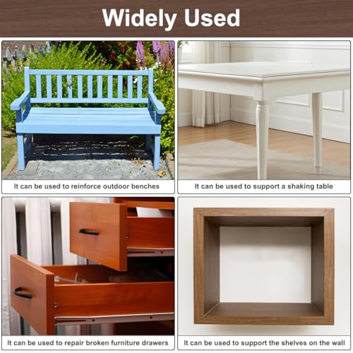 HANFUGA White Stainless Steel Corner Brackets 2.5 Inch, 6 Pack - Heavy Duty Right Angle Supports for Wood Shelves & Cabinets