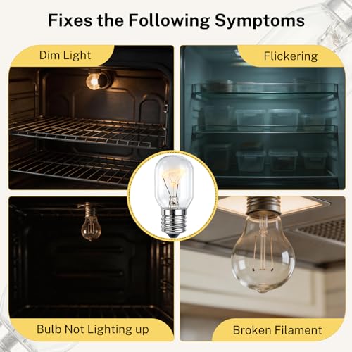Microwave Light Bulb 40W 125V, 2-Pack for Whirlpool Maytag KitchenAid Kenmore — Warm Yellow Replace R0712016