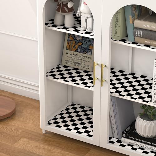 OSECAGE Black & White Checkered Peel and Stick Wallpaper 17.7"x78.8" - Modern Contact Paper
