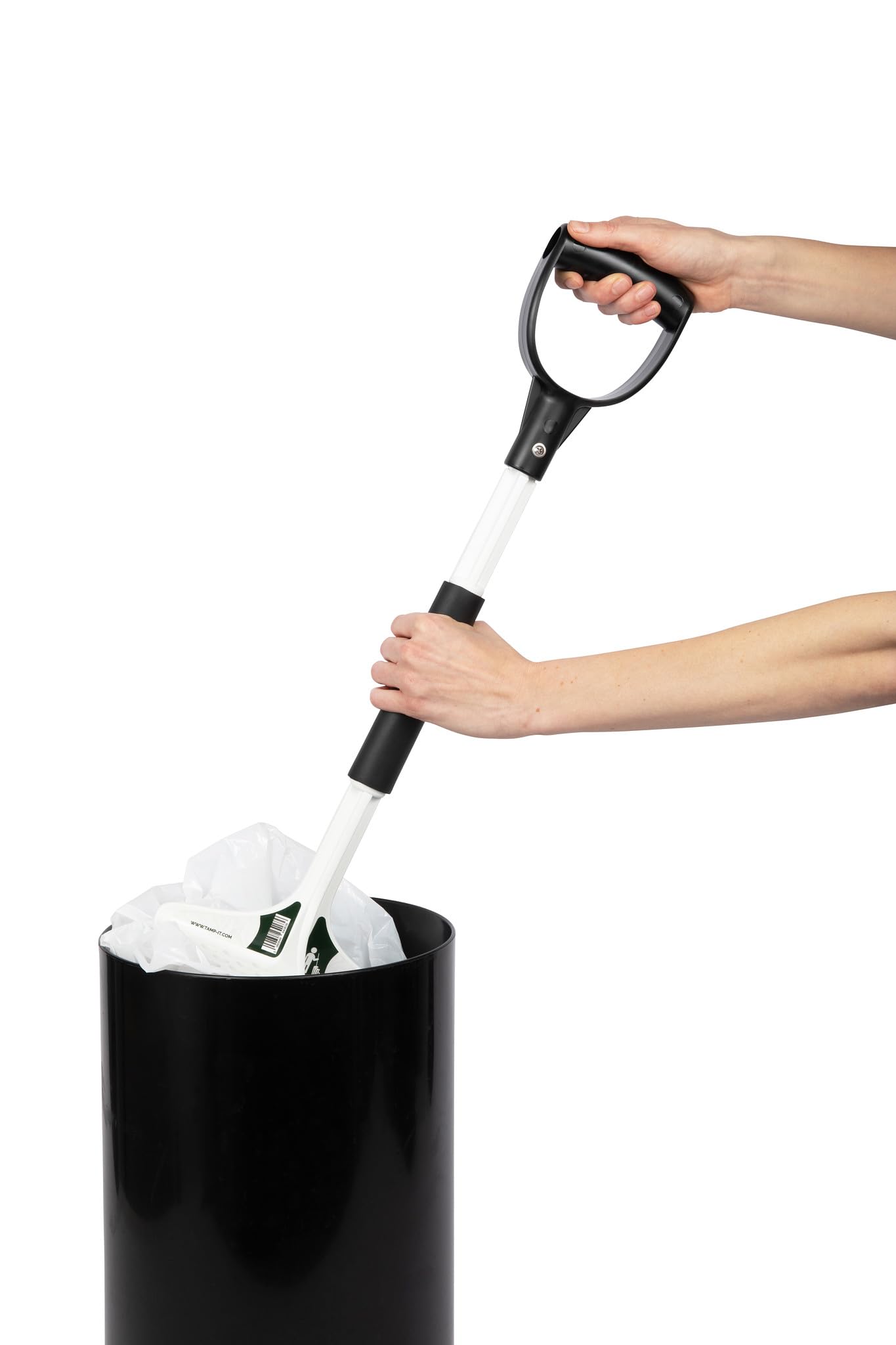 TAMP-IT Next Gen Manual Trash Compactor Frees Up Space in Bins, Receptacles, Dumpsters Reduce Trips to Dispose Trash Cost Effective (22" x 7.5") D-Handle