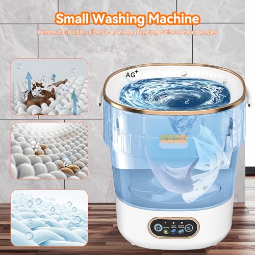 JUJOJB White Portable Folding 20L Mini Washing Machine & Spin Dryer