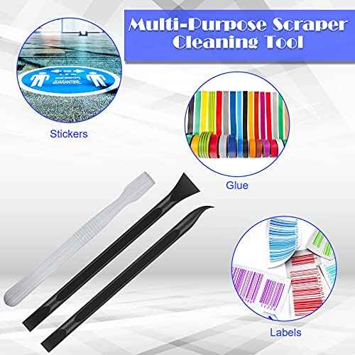 9 Pcs Plastic Scraper Crevice Cleaning Tool Ticket Scratcher Tool Carbon Fiber Non-scratch Scraper for Removing Stickers, Labels, Oil Stains, Food, Dirt