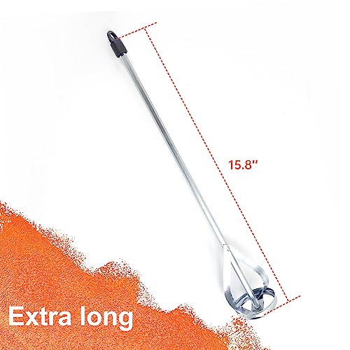 TILER Paint and Mud Mixer for Drill in 1 to 5 Gallon Bucket -Paint Stirrer Drill Attachment Fits all standard drills- Zinc plated steel - Hex head for non slip -Easy Cleaning Drill Paddle 8201