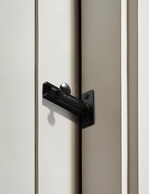 uvbwsBlack 3-inch Solid Brass Surface Bolt Door Sliding Bolt Lock, Heavy-Duty Concealed Sliding Surface Door Bolt, Used for The top of Door Sliding Lock.