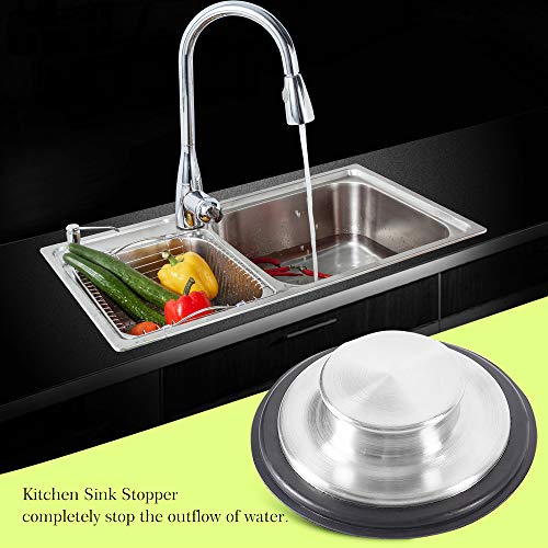 Stainless Steel Sink Stopper 3.38 Inch Diameter - Kitchen Garbage Disposal Plug, 2 Pack