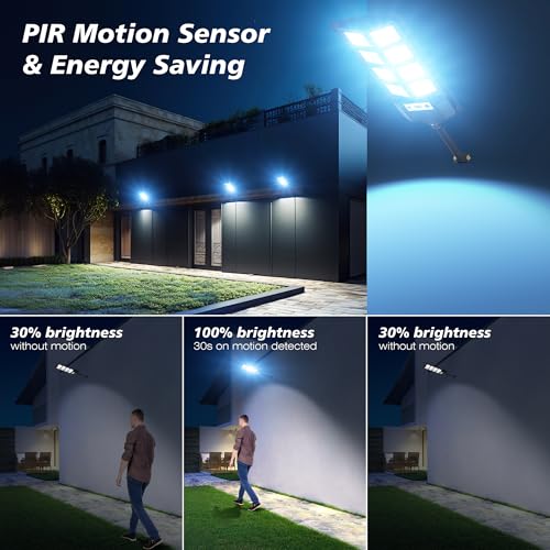 WYWNA 2-Pack Solar Flood Lights Outdoor Waterproof 6000K LED Motion Sensor & Remote