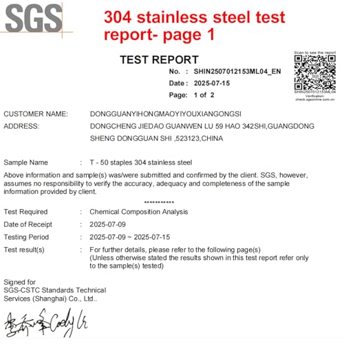 SimCos 20 Gauge 304 Stainless Steel T50 Staples 3/8" Crown 3/8" Leg - Pack of 1008