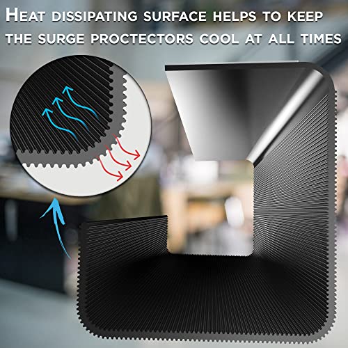 Scanfield 17-Inch Under Desk Cable Management Tray No-Screw 2-Pack Black - Self-Adhesive