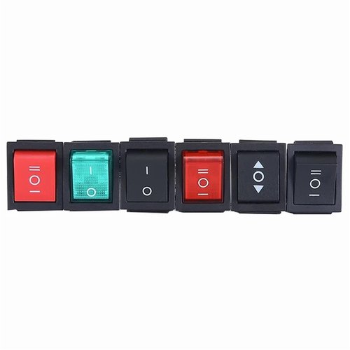 QPDRNC 1pcs KCD4 Latching/Momentary Rocker Switch Power Switch I/O l/O/ll 4 Pins/6 Pins with Light 16A 250VAC/25A 250V 20A 125VAC(2position 4PIN R)