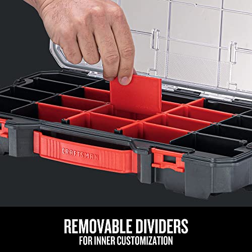Craftsman Versastack 20-Compartment Parts Organizer with Secure Latch, 17.16 x 9.75 x 2.73 in