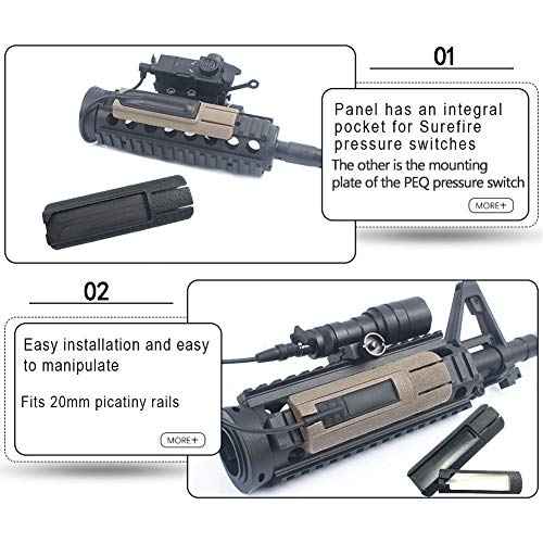 Tactical Light Pressure Switch Mount Plate Kit TD Scar Pocket Panel for 20mm Picatinny Rail Flashlight PEQ Remote Switch Accessories