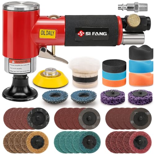 SI FANG 2-Inch Mini Pneumatic Orbital Sander and Grinder Combo