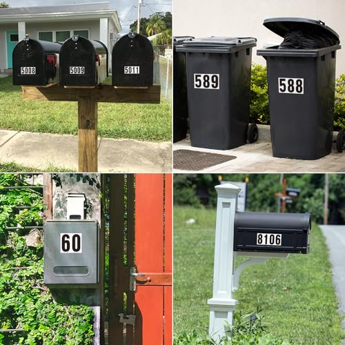 Superflash 4 Inch Reflective Mailbox Numbers - 60 PCS Self-Adhesive White Vinyl