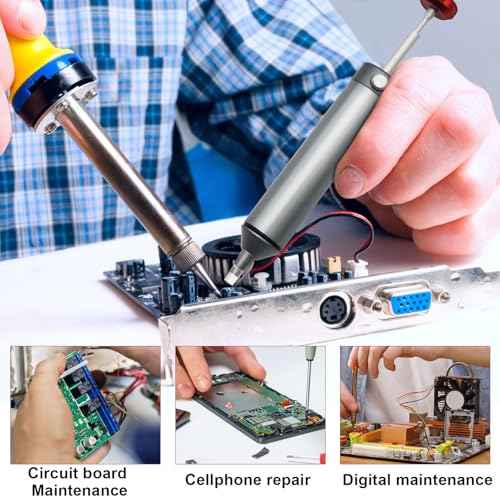 Desoldering Tool for Engineer, 30hg-cm Strong Suction Metal Soldering Iron Solder Sucker, Manual Vacuum Suction Soldering with 50mm Silicone Nozzle for Integrated Circuit Board Repair 1PCS