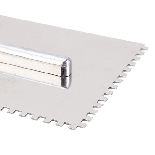 4mm Square Notch Trowel Stainless Steel Hand Notch Trowel with Soft Handle for Cement Concrete Masonry Tile Installation