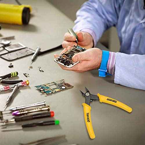 DOWELL Micro Cutter Flush Cutter Electronics Soft Wire Cutters Professional Cutting Copper And Aluminum Wire Cables (3PC)