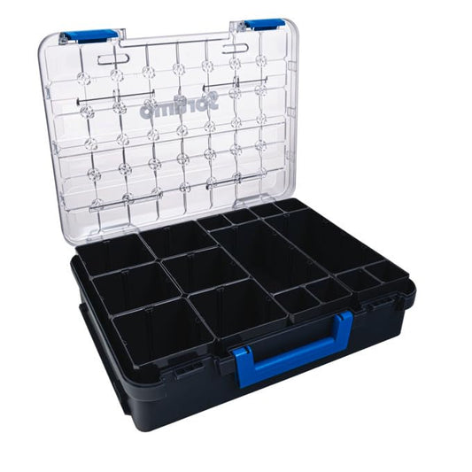 Sortimo T-BOXX 330 with 8 Inset Boxes H95 - Robust Small Parts Box with Transparent Lid, Flexible Divider & Safe Transport. Compatible with Sortimo Vehicle Equipment & WorkMo