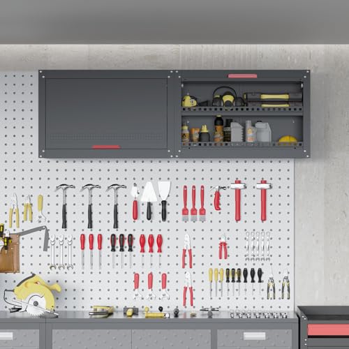 Kelueo 18.5 in H Garage Wall Cabinet with Up Flip Door, 30.3 x 13 in storage