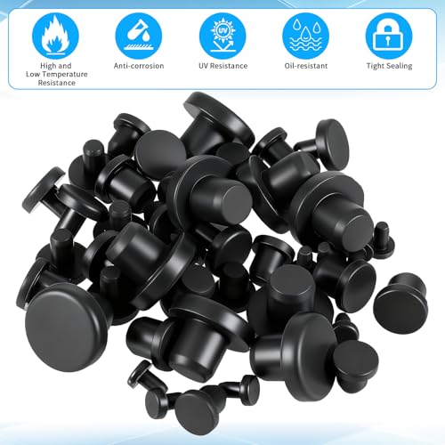 50PCS Silicone Rubber Hole Plugs Set - Assorted Sizes for Sealing Drains and Tubes