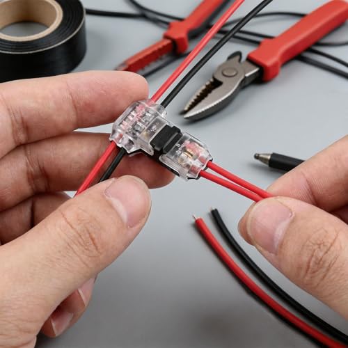 30PCS Low Voltage 3-Way Wire Tap Connectors for 18-22 AWG Cables, Solderless Splitters
